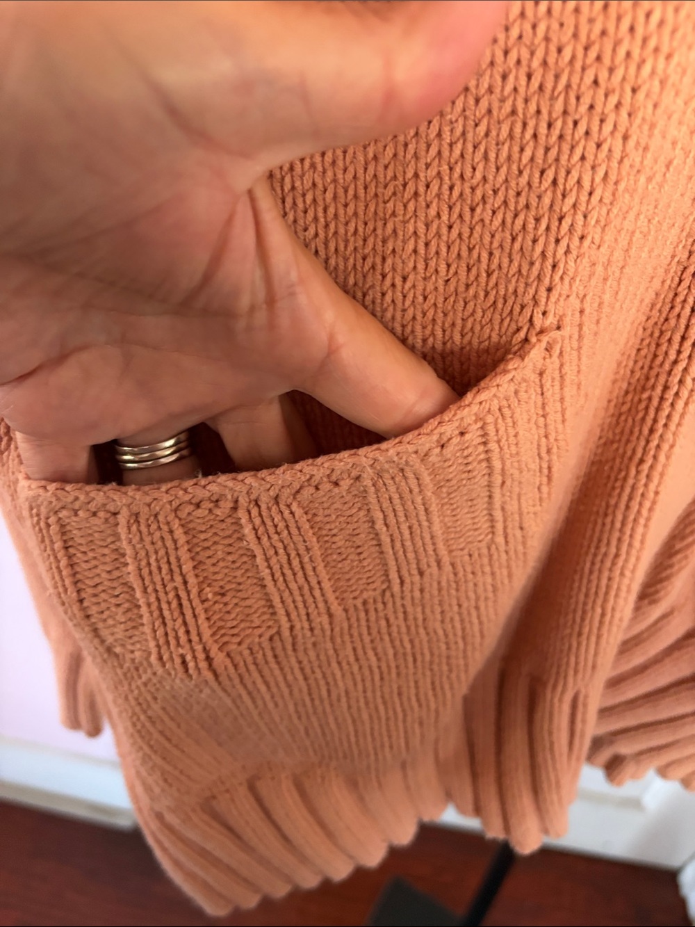 LOFT Peach Open-Front Button Cardigan - Picture 2 of 7